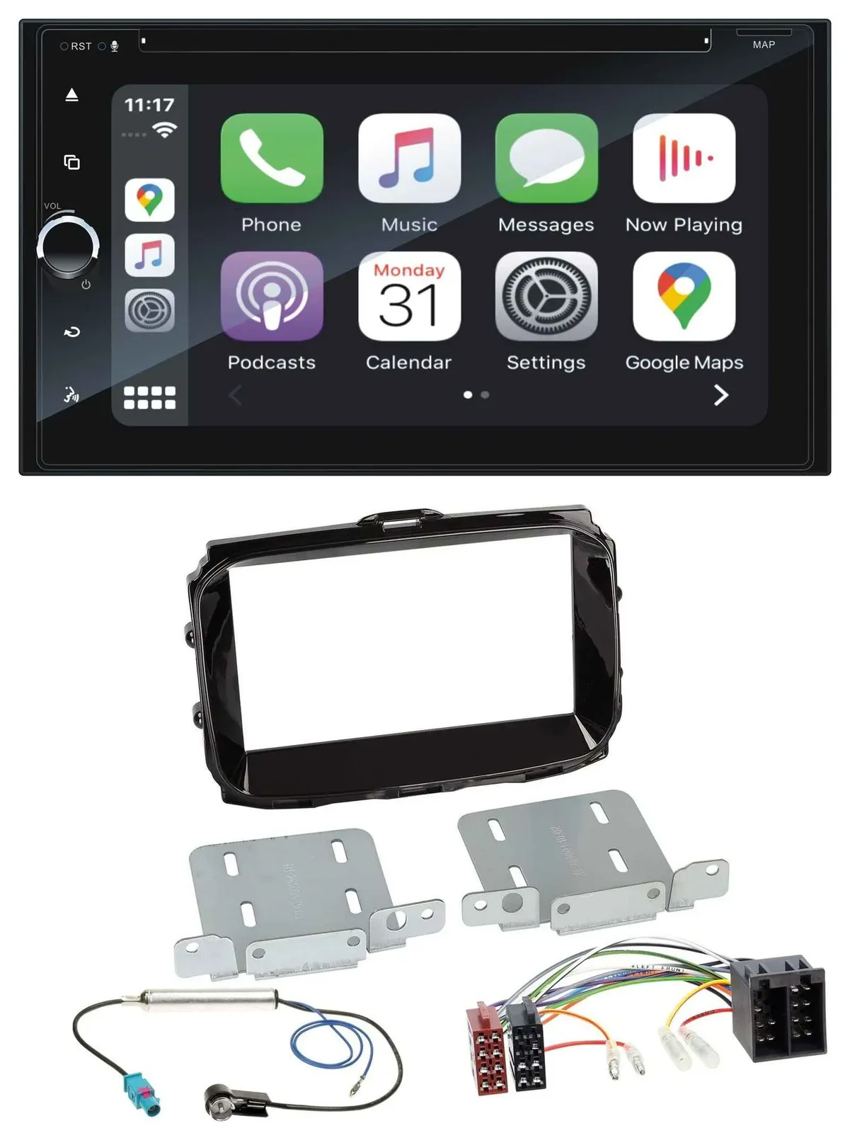 Blaupunkt 2DIN Bluetooth DAB USB DVD MP3 Autoradio für Alfa Romeo ISO ab 2013 pi