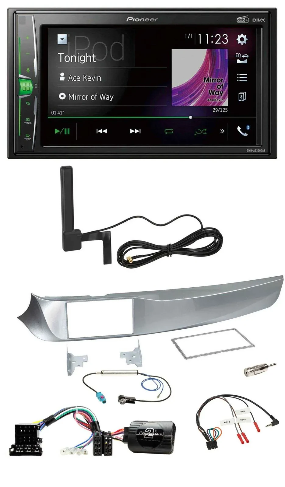 Автомагнитола Pioneer 2 DIN, DAB, Bluetooth, MP3, для Alfa Giulietta (2010–2014), совместима с кнопками на руле