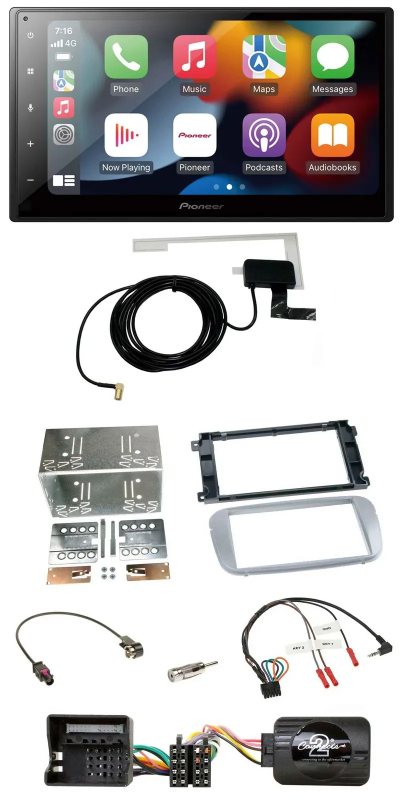 Pioneer Lenkrad USB Bluetooth DAB 2DIN Autoradio für Ford Mondeo S-Max 07-14 Pro