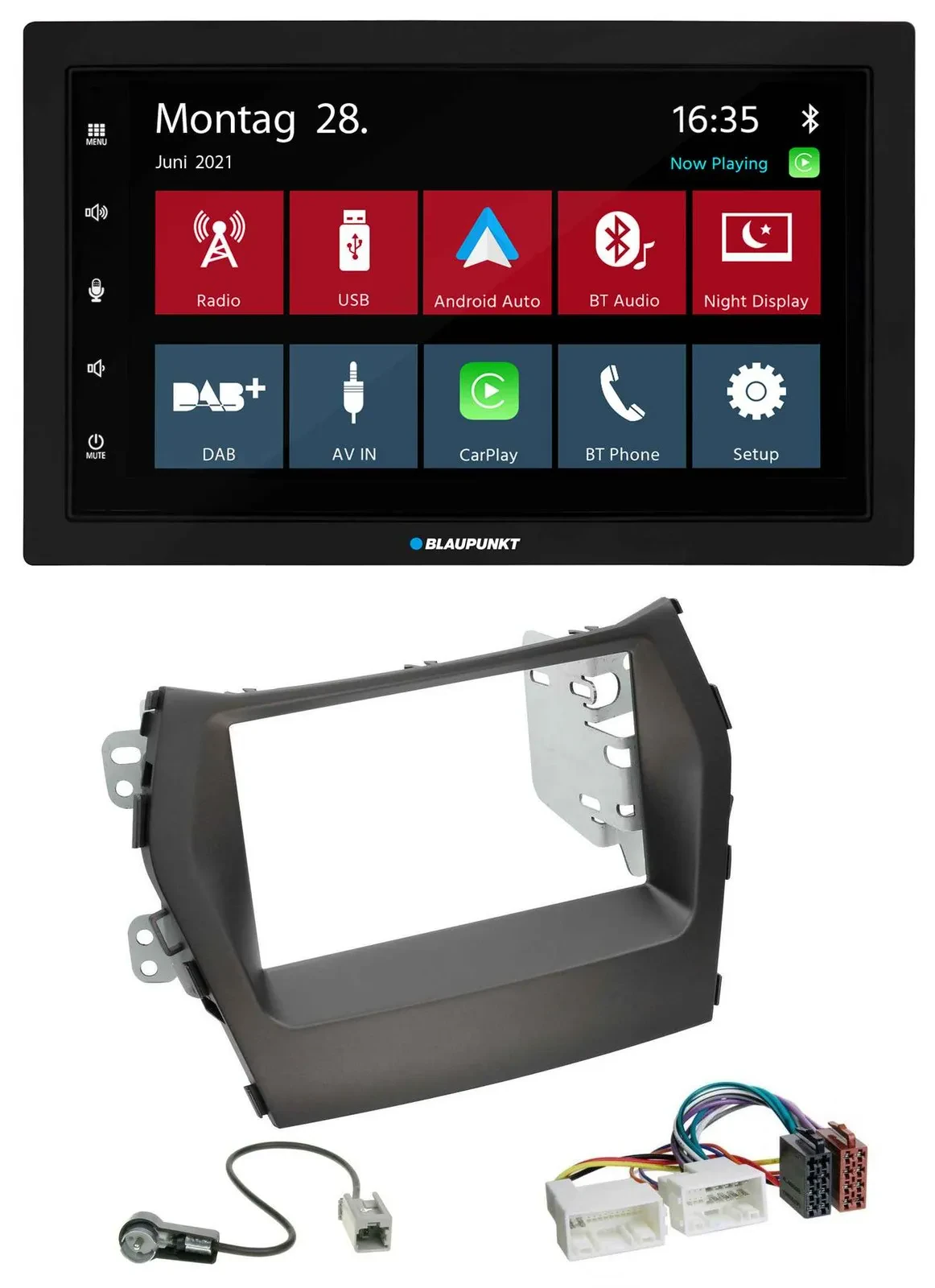 Blaupunkt MP3 Bluetooth DAB 2DIN USB Autoradio für Hyundai Santa Fe ab 12 ohne N