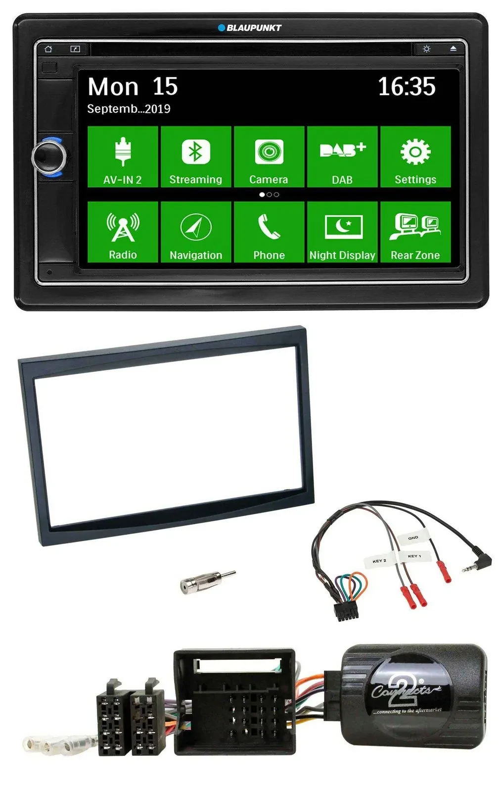Blaupunkt Bluetooth 2DIN Lenkrad DAB USB TMC Navigation für Citroen C2 C3 Berlin