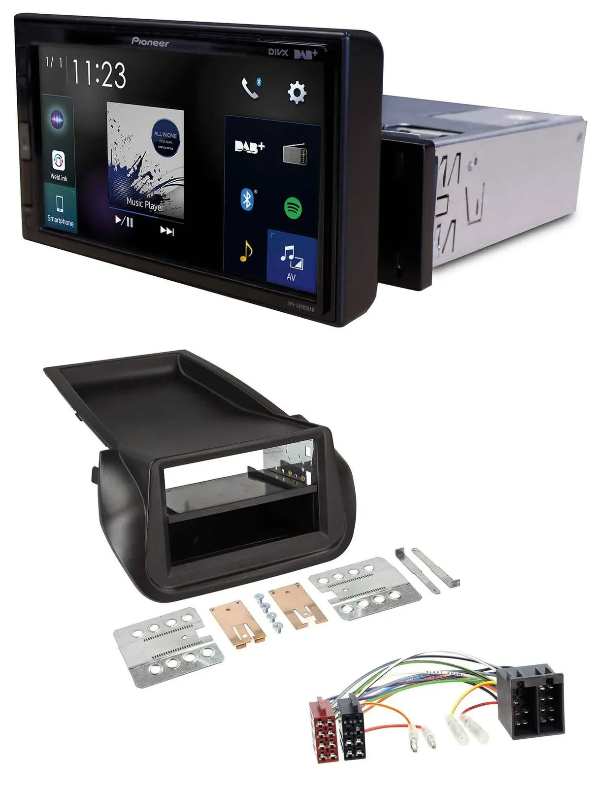 Pioneer DAB MP3 Bluetooth USB Autoradio für FIAT Fiorino (ab 2008)