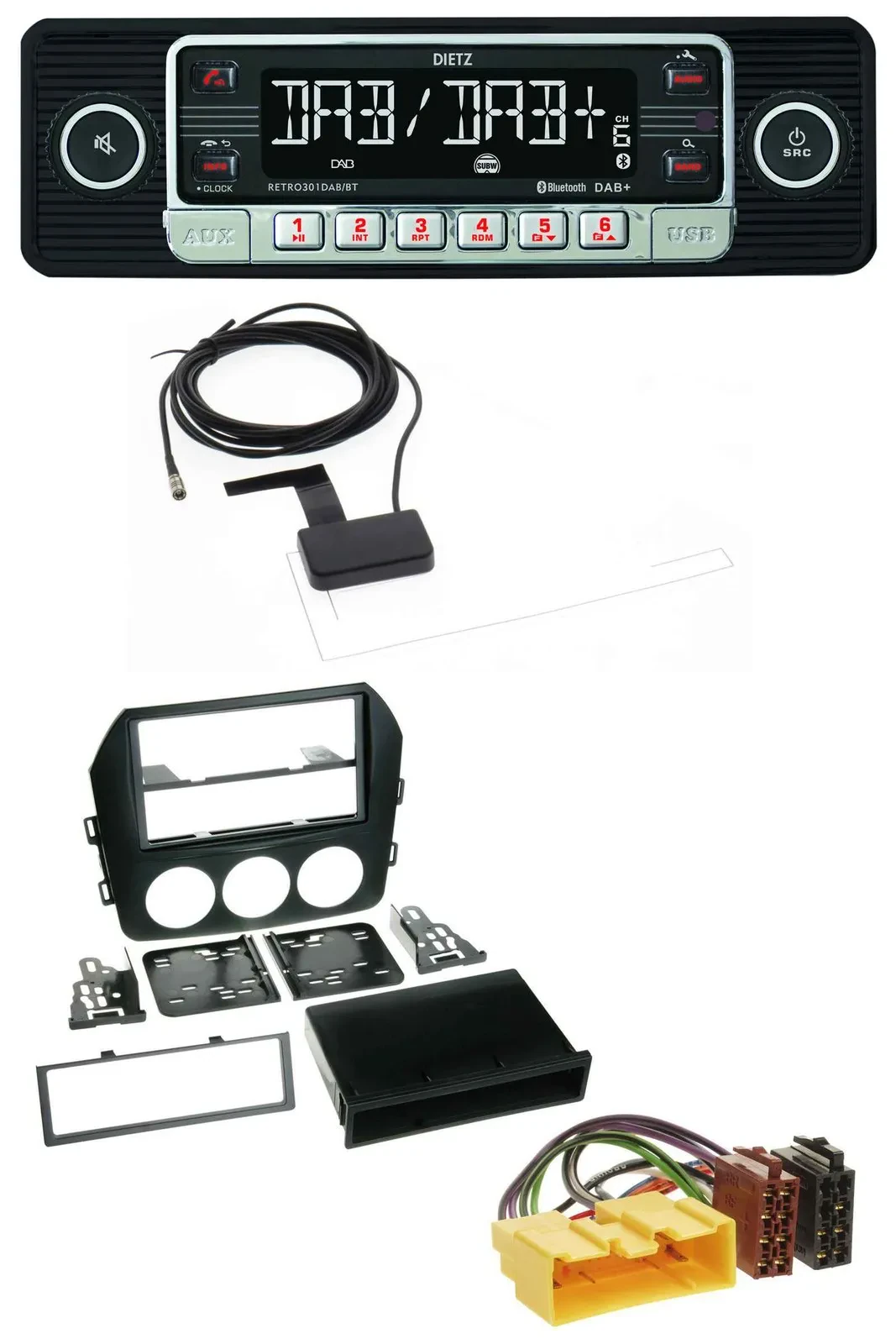 Dietz DAB Bluetooth USB MP3 Autoradio für Mazda MX-5 (ab 2008)