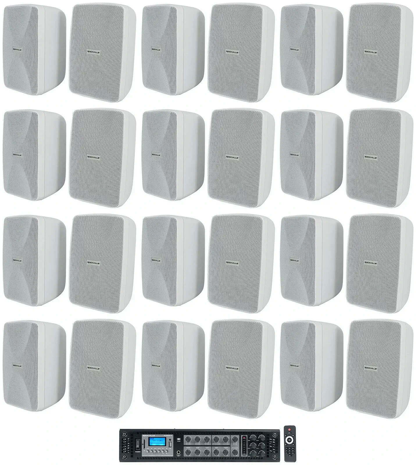 Настенная акустика Rockville WET-40W White с усилителем (24 штуки)