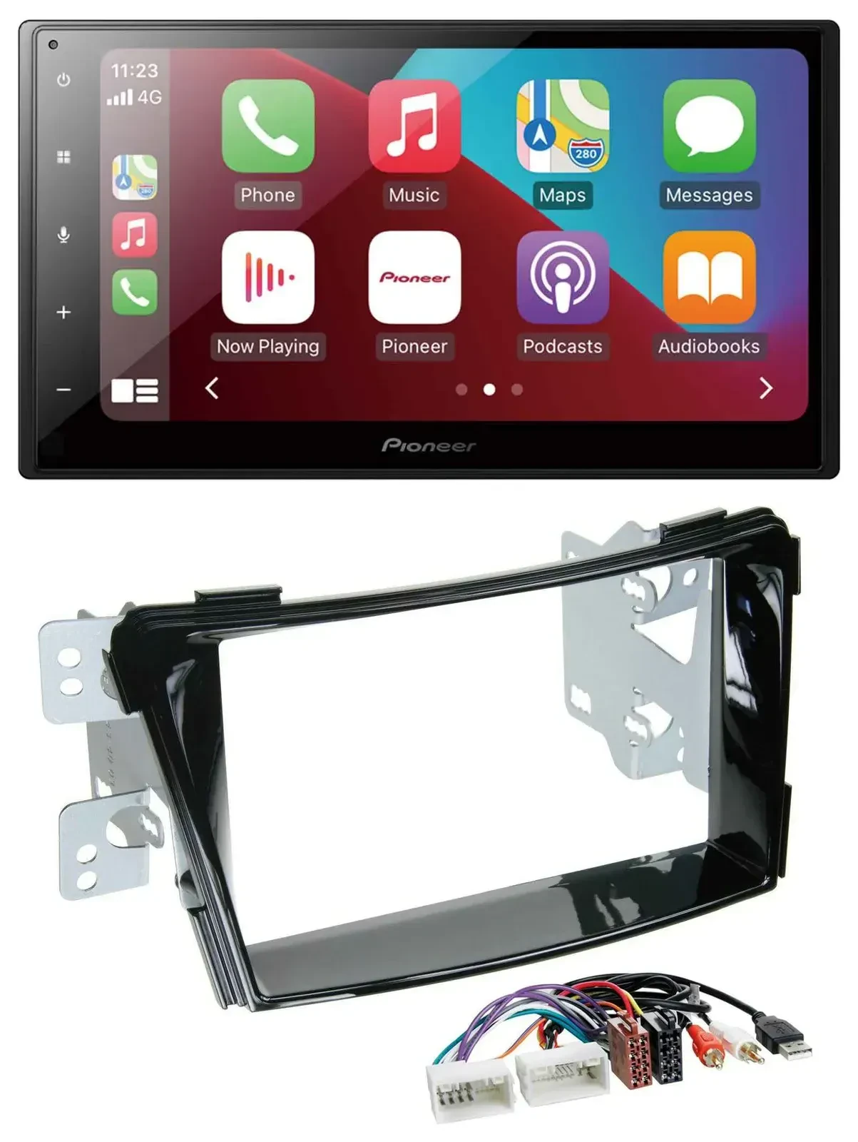 Автомагнитола для Hyundai i40 (с 2011) Pioneer 2-DIN, USB, MP3, DAB, Bluetooth, черный (рояльный лак)