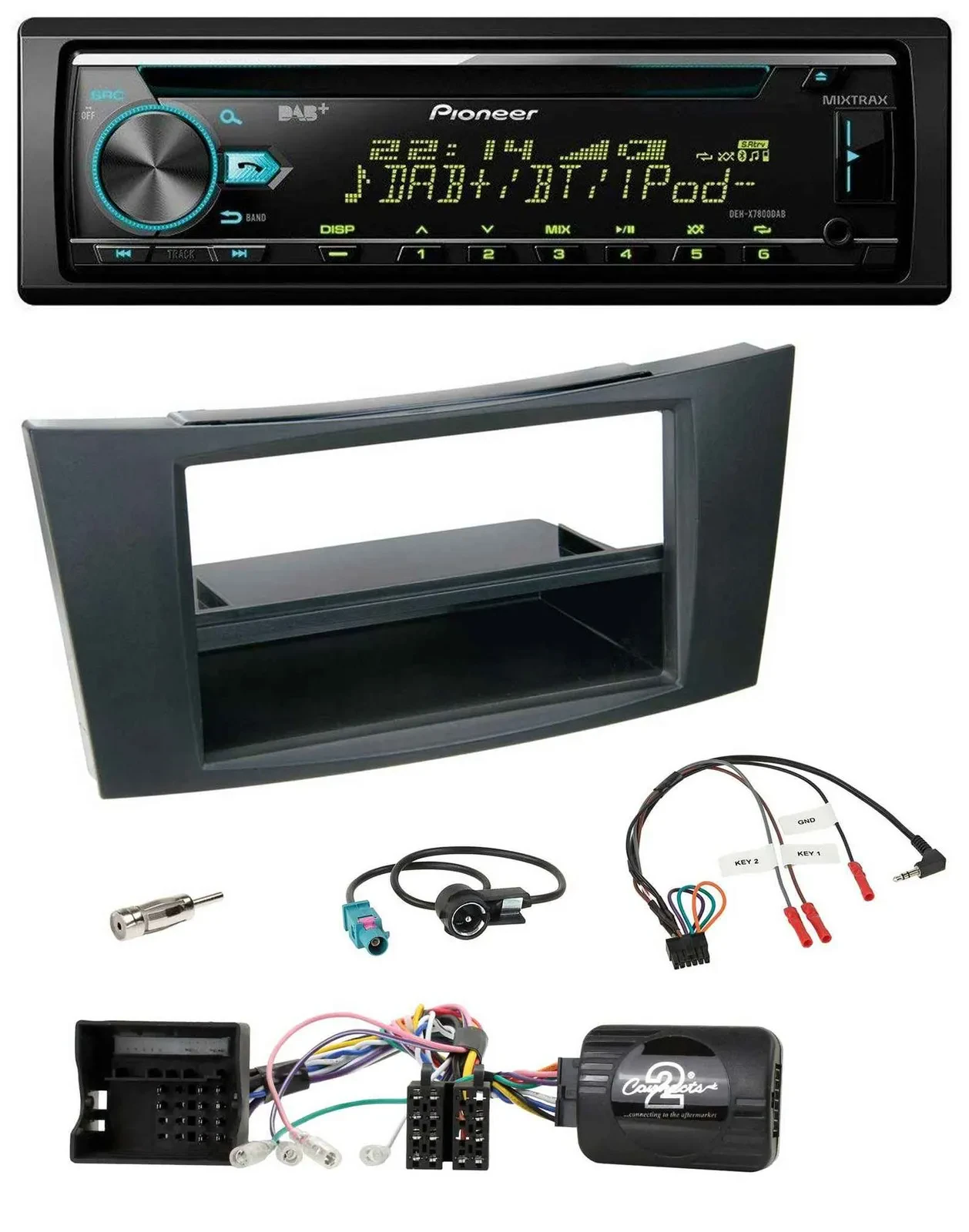 Автомагнитола для Mercedes E‑Class 2002–2008 Pioneer DAB, CD, USB, Bluetooth