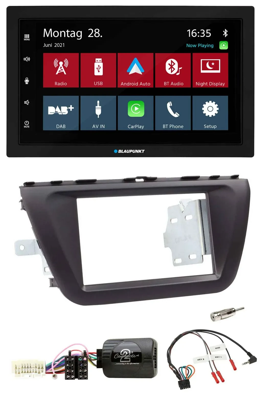 Blaupunkt Lenkrad Bluetooth DAB 2DIN USB Autoradio für Suzuki SX4 ab 2013