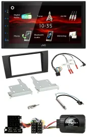 Автомагнитола JVC 2-DIN USB Bluetooth DAB для Audi A4 (1999–2001)