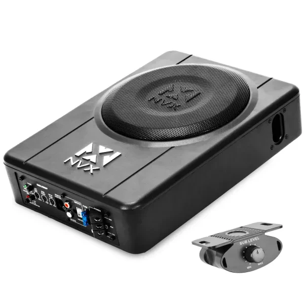 NVX QBUS8P 8" Slim Under Seat Amplified Subwoofer with Ported Enclosure