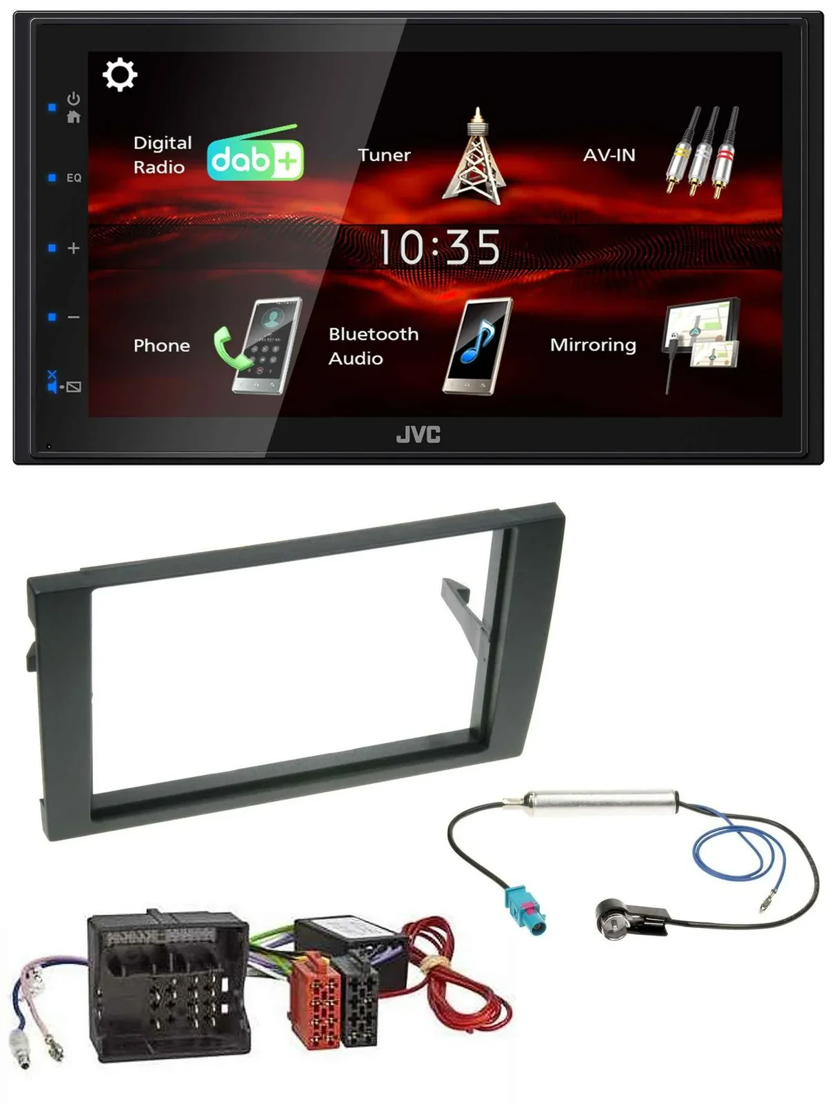 JVC USB Bluetooth MP3 DAB 2DIN Autoradio für Audi A4 B7 04-08 Aktivsystem MOST Q