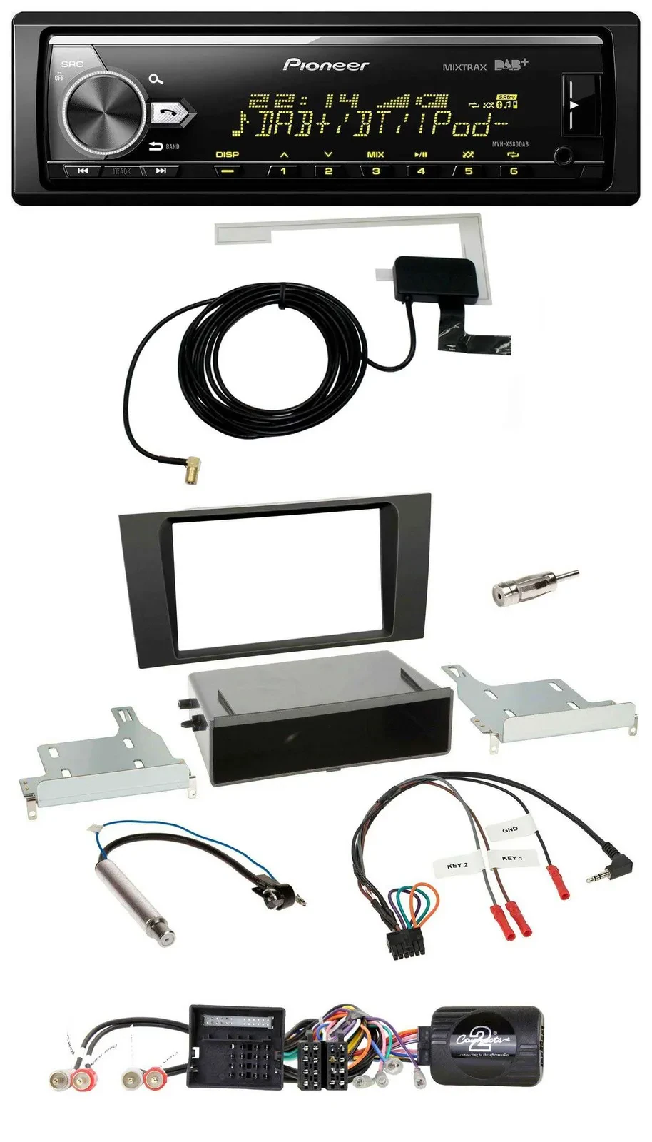 Pioneer Bluetooth DAB USB Lenkrad Autoradio für Audi A4 (2000-2001)