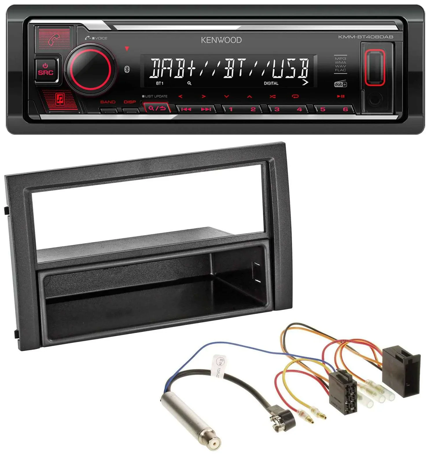 Kenwood MP3 Bluetooth USB DAB Autoradio für Skoda Fabia 2004-2007 6Y Facelift IS