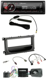Автомагнитола для Ford Mondeo/S-Max Pioneer 1DIN, DAB, USB, поддержка кнопок на руле, CAN, черный