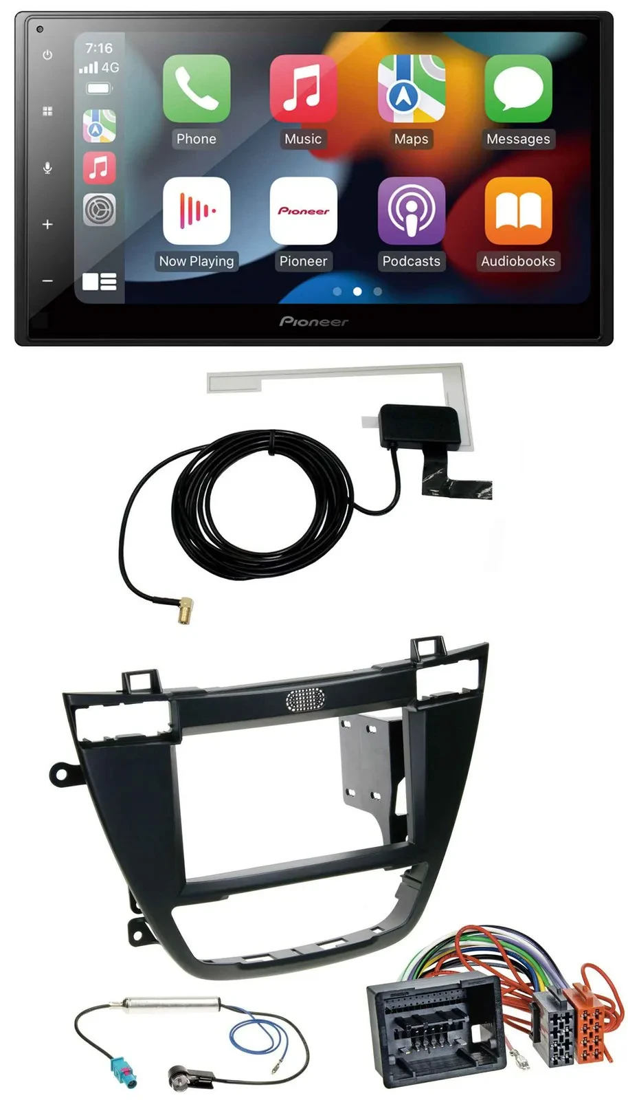 Автомагнитола для Opel Insignia 2008–2013 Pioneer 2DIN, DAB, Bluetooth, USB, MP3, черная