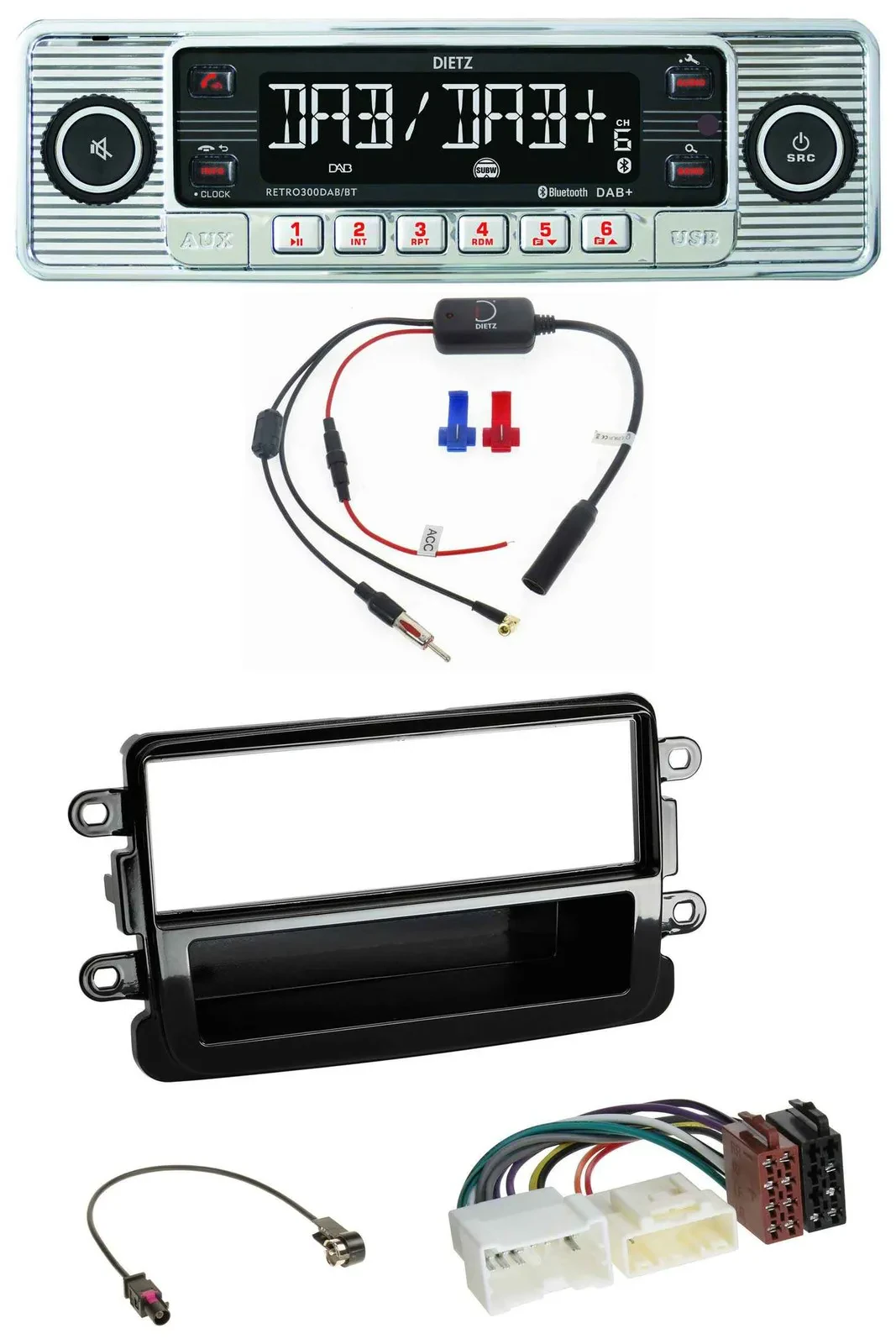 Dietz DAB USB MP3 Bluetooth Autoradio für Dacia Lodgy Dokker Duster Sandero- pia