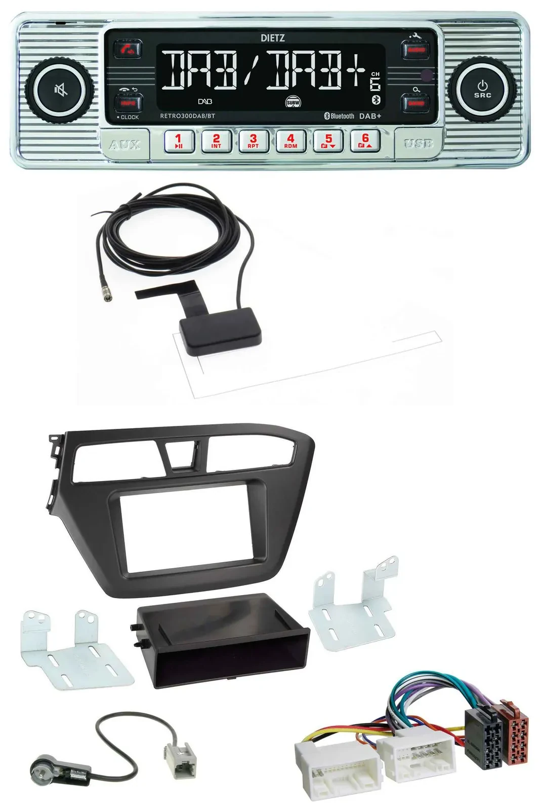 Dietz Bluetooth USB MP3 DAB Autoradio für Hyundai i20 (2014-2020)