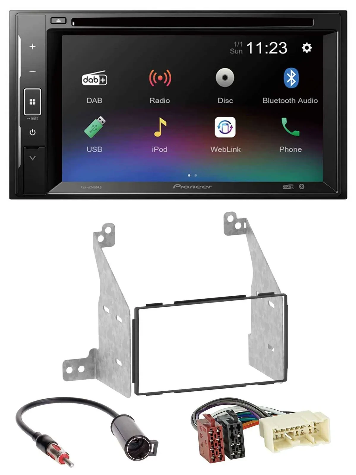 Pioneer Bluetooth MP3 USB 2DIN DAB DVD Autoradio für Nissan Pathfinder 04-07