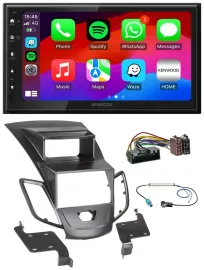 Автомагнитола Kenwood 2DIN MP3 USB DAB Bluetooth для Ford Fiesta (2010–2017) черный