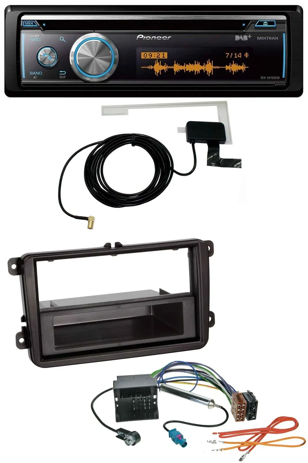 Автомагнитола Pioneer Bluetooth DAB MP3 USB CD для VW Passat 05–10, Polo 09–14, Sciroc