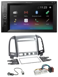 Автомагнитола для Hyundai Santa Fe Pioneer 2DIN, DAB, Bluetooth, USB, MP3