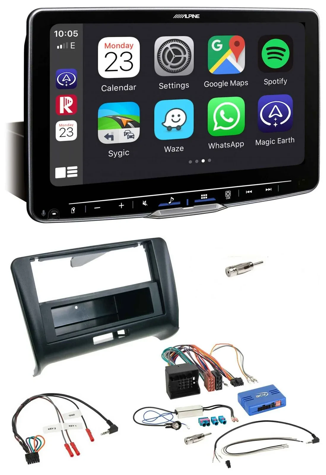 Автомагнитола Alpine Bluetooth USB DAB для Audi TT (2006–2014) с поддержкой управления на руле