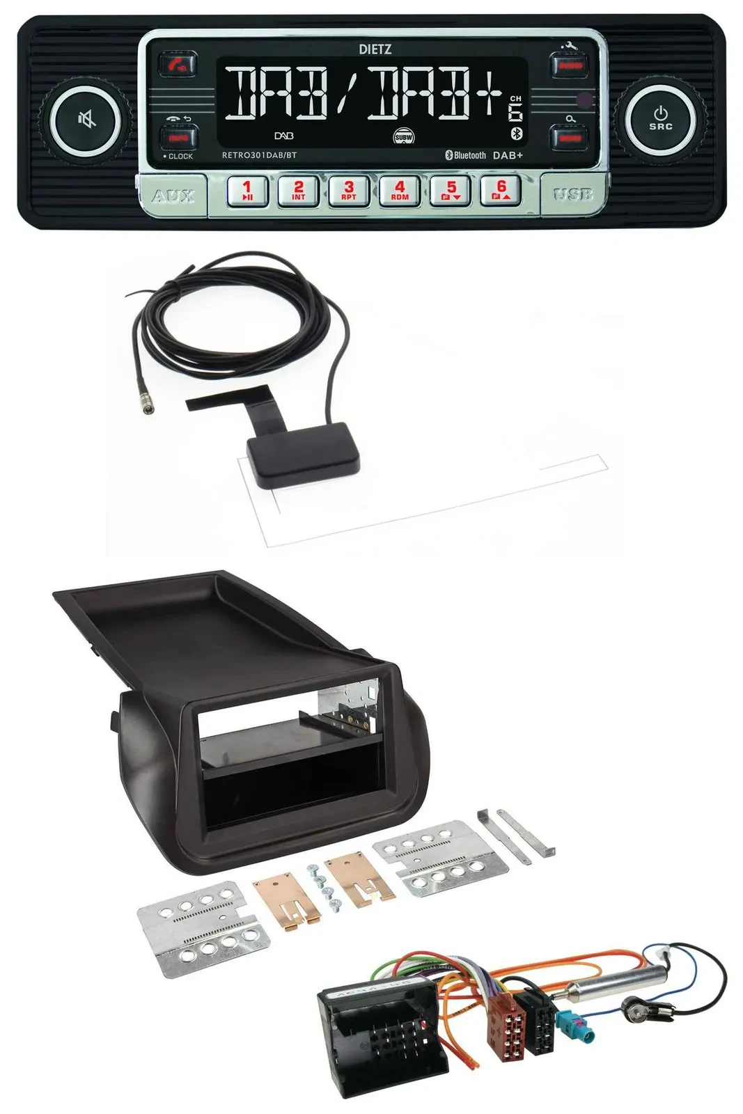 Автомагнитола для Citroen Nemo/Peugeot Bipper (с 2008) Dietz DAB, Bluetooth, USB, MP3