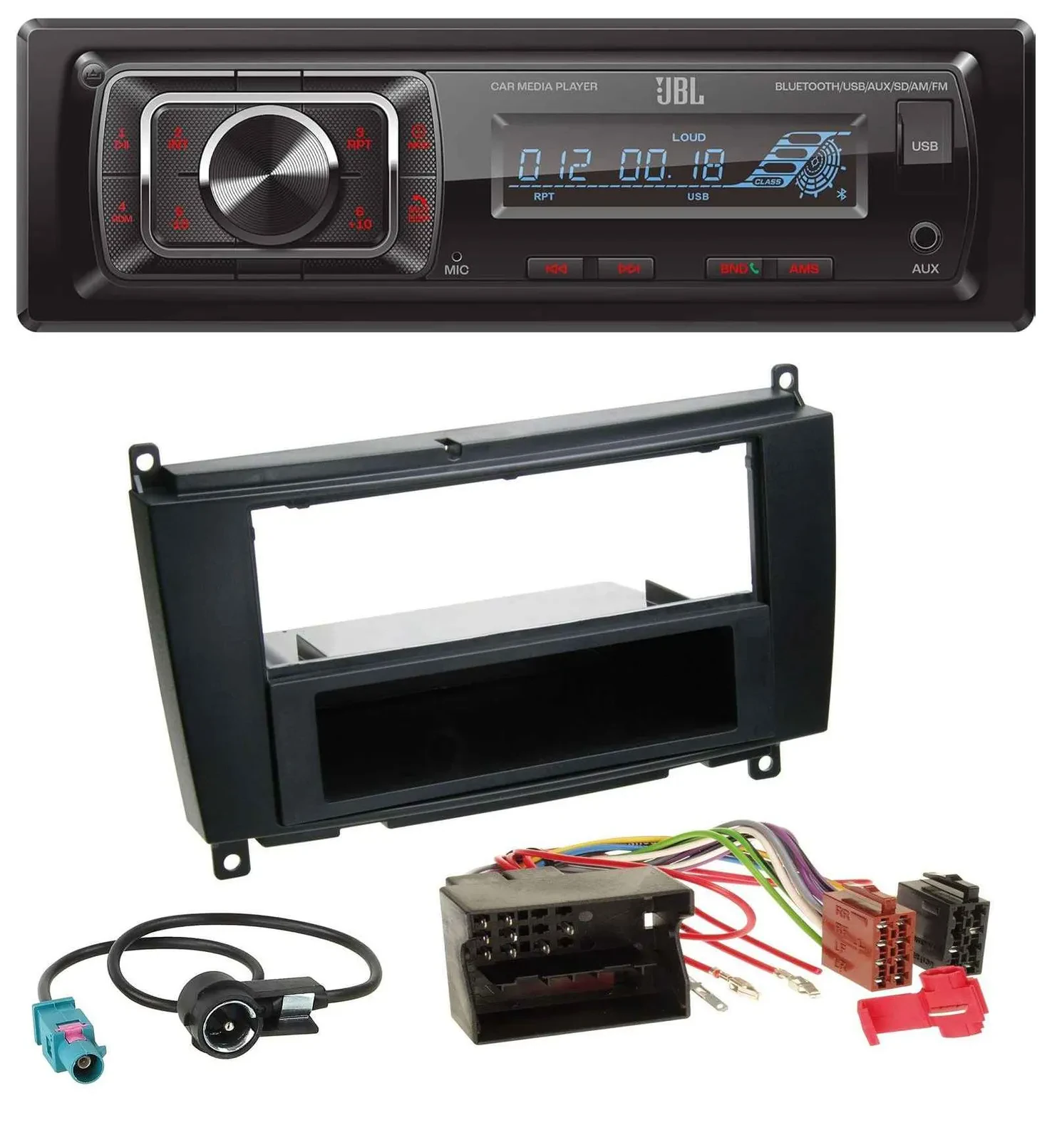 JBL SD AUX MP3 USB Bluetooth Autoradio für Mercedes CLK W209 ab 06 Coupe 04-09 C