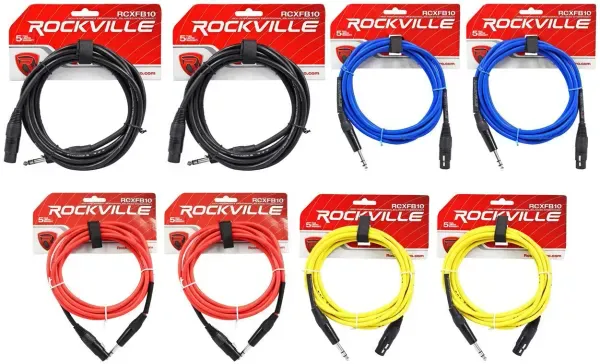 Коммутационный кабель Rockville RCXFB10 Multicolor 3 м (8 штук)