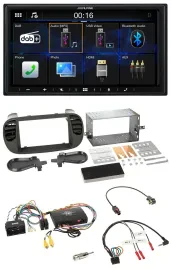 Alpine Bluetooth 2DIN Lenkrad DAB USB Autoradio für Fiat 500 14-15 soft touch