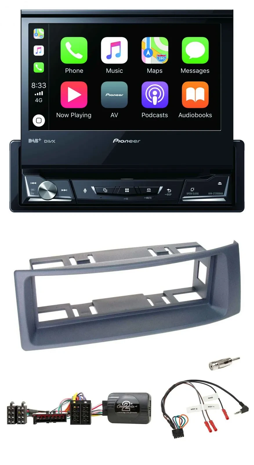 Pioneer DVD Bluetooth DAB USB Lenkrad Autoradio für Renault Scenic Megane 1996-2