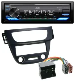 JVC Bluetooth DAB USB MP3 Autoradio für Renault Megane 3 09-14 Quadlock schwarz