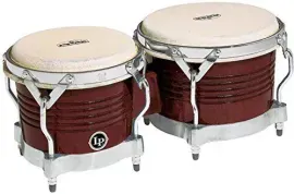 Latin Percussion M201-ABW LP Matador Wood Bongos - Almond Brown/Chrome