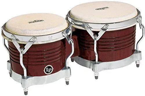 Latin Percussion M201-ABW LP Matador Wood Bongos - Almond Brown/Chrome