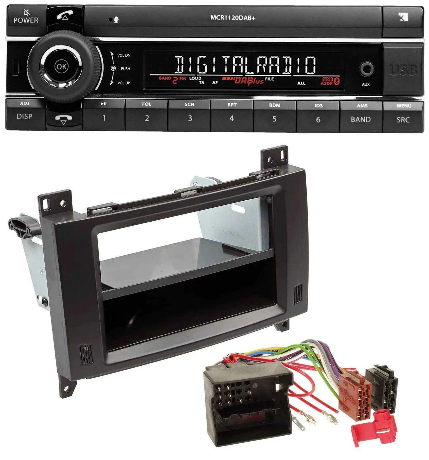 Автомагнитола Kienzle Bluetooth MP3 USB DAB для Mercedes A-/B‑класса и Vito