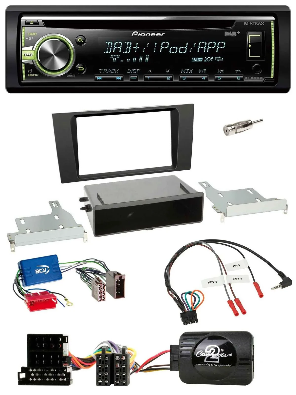 Автомагнитола для Audi A4 B5 (1999–2001) Pioneer DAB, USB, MP3, CD, поддержка кнопок на руле