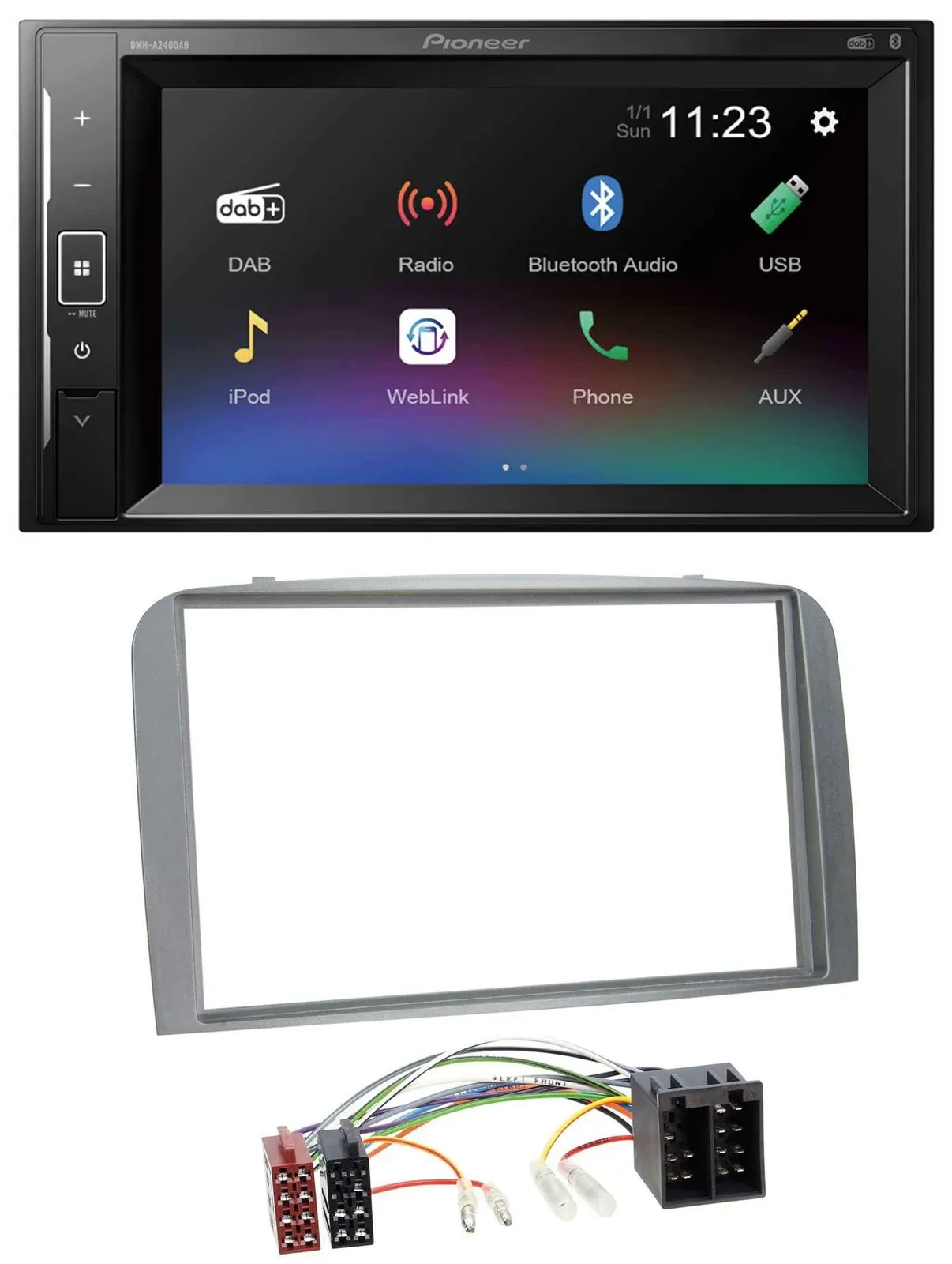 Pioneer DAB MP3 2DIN Bluetooth USB Autoradio für Alfa Romeo 147 GT 00-10 silber