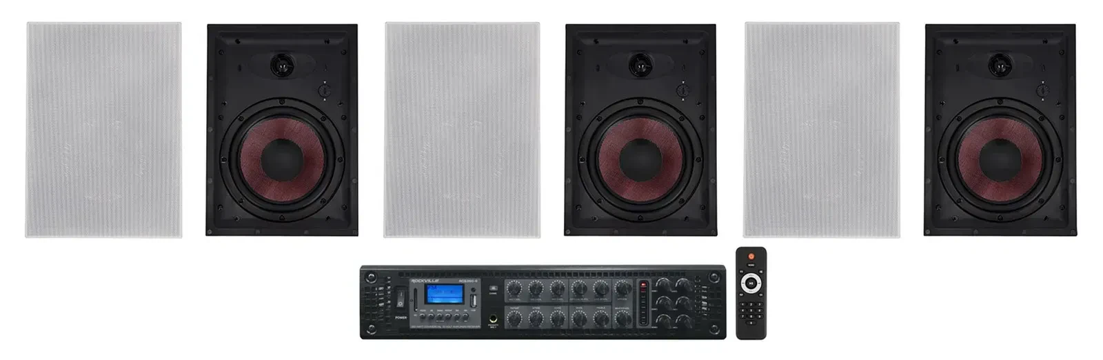 Настенная акустика Rockville WA870 White с усилителем (6 штук)