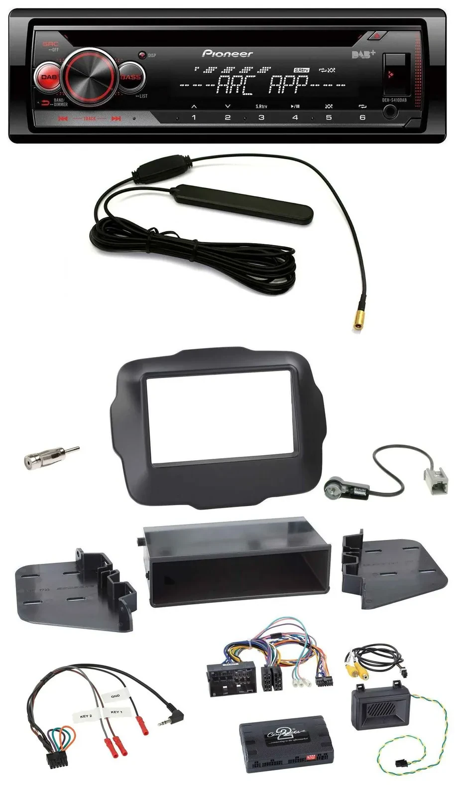 Pioneer CD USB Lenkrad DAB MP3 Autoradio für Jeep Renegade ab 2015