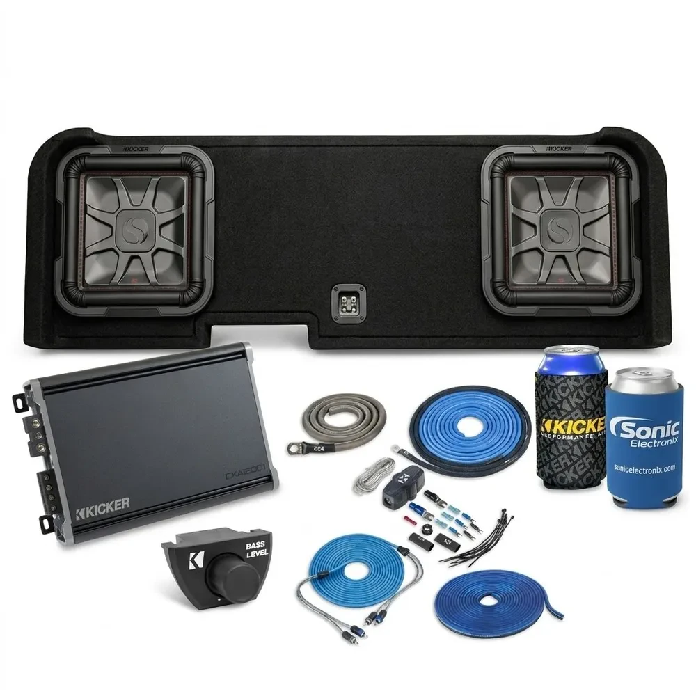 Сабвуфер пассивный для автомобиля Kicker 51KGMDL7T122 2x12" для Chevrolet Silverado/GMC Sierra 2008–2021 (1500–3500HD) (набор: усилитель, пульт ДУ, комплект проводов)