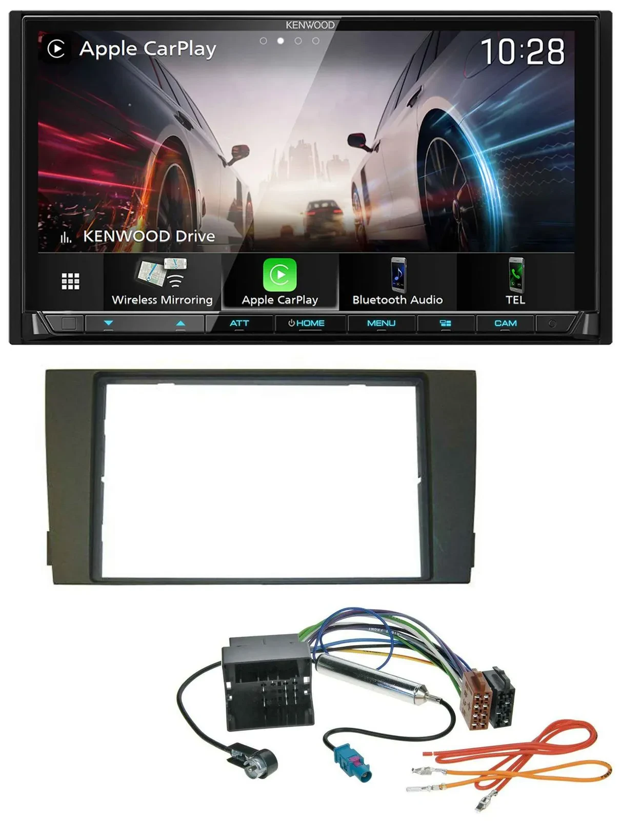 Kenwood MP3 2DIN USB DAB Bluetooth Autoradio für Audi A6 01-05 C5 Quadlock