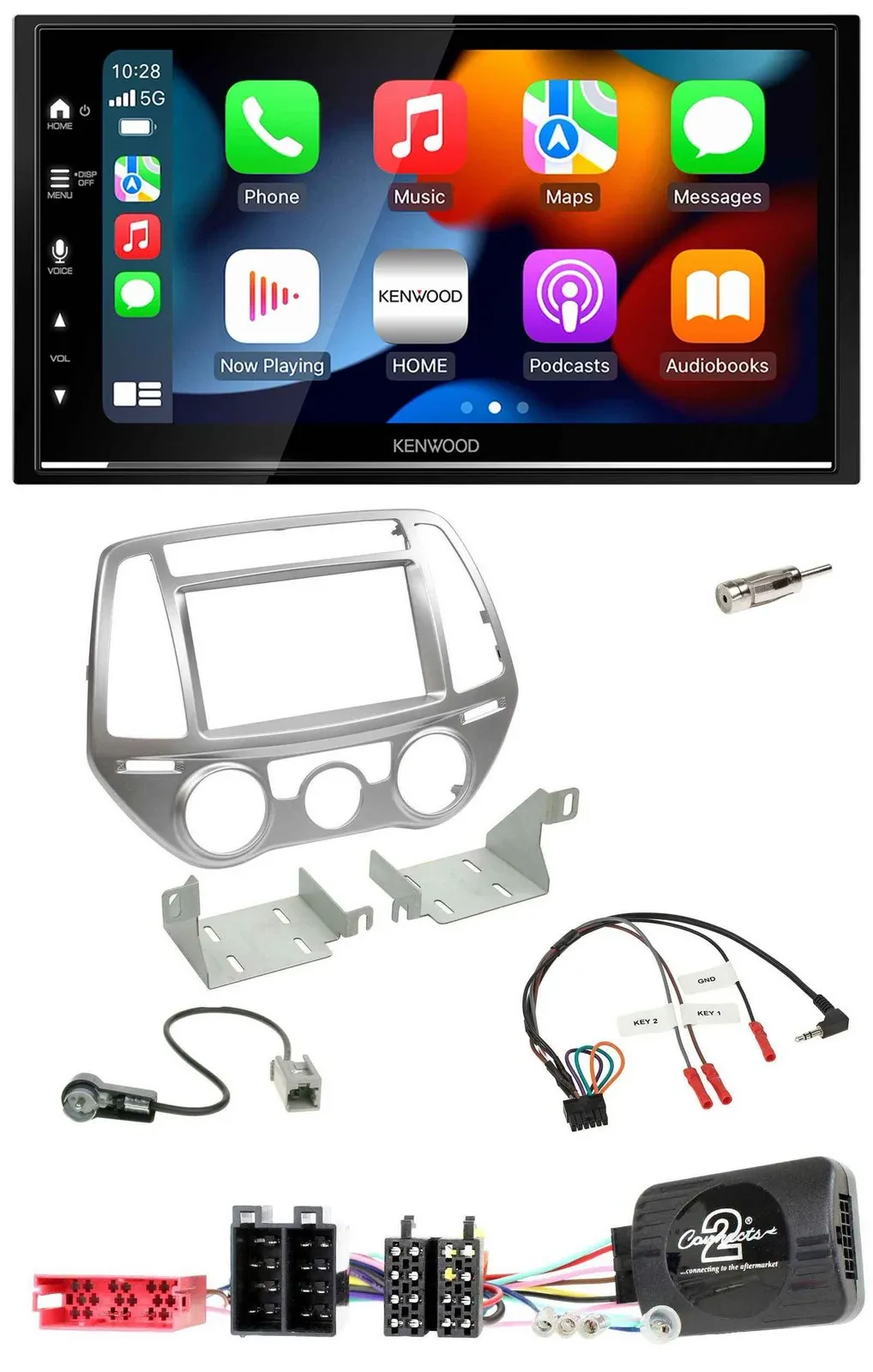 Kenwood DAB USB Bluetooth 2DIN Lenkrad Autoradio für Hyundai i20 2012-2014 man.