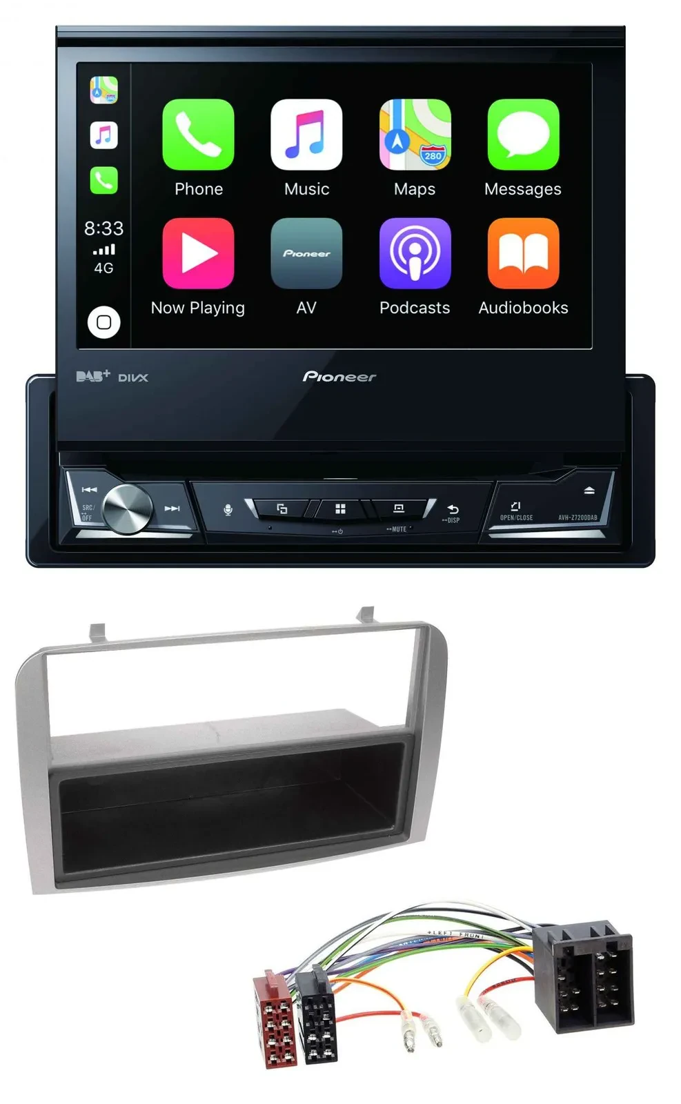 Pioneer DVD Bluetooth DAB USB MP3 Autoradio für Alfa Romeo 147 GT silber Ablagef