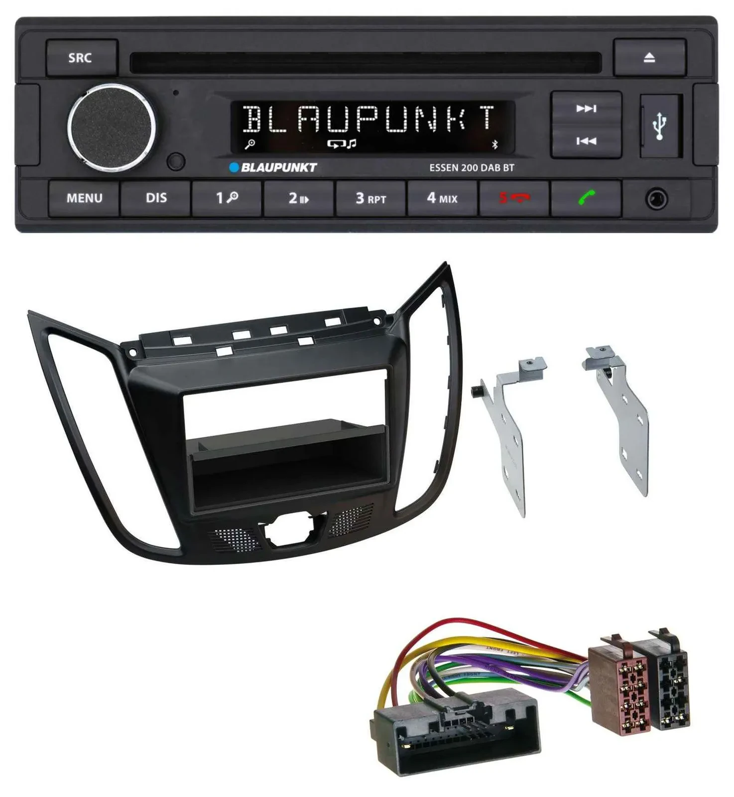 Blaupunkt USB MP3 Bluetooth DAB CD Autoradio für Ford C-Max Kuga matt schwarz