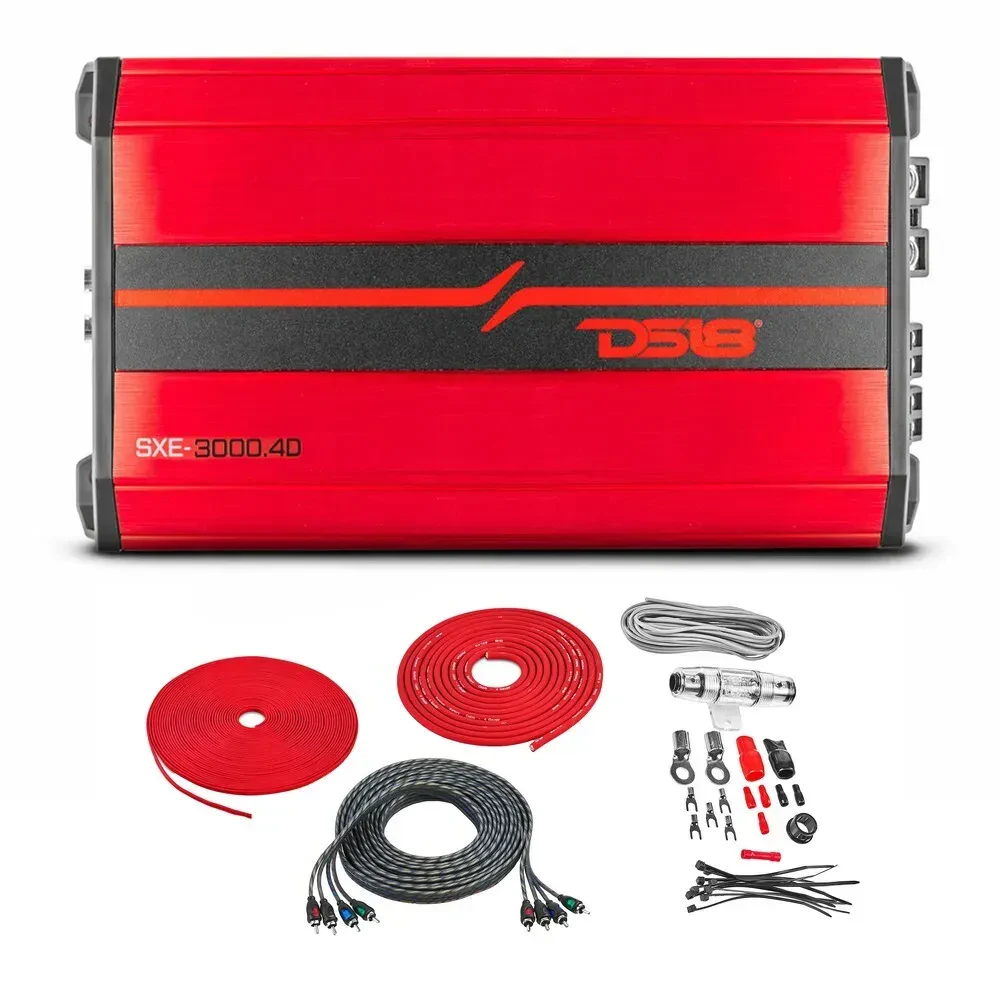 Усилитель мощности DS18 SXE-3000.4D/RD Class-D 4-Channel 1000W (набор)
