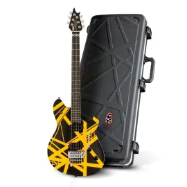 EVH Wolfgang Special Striped Electric Guitar Black and Yellow with Case