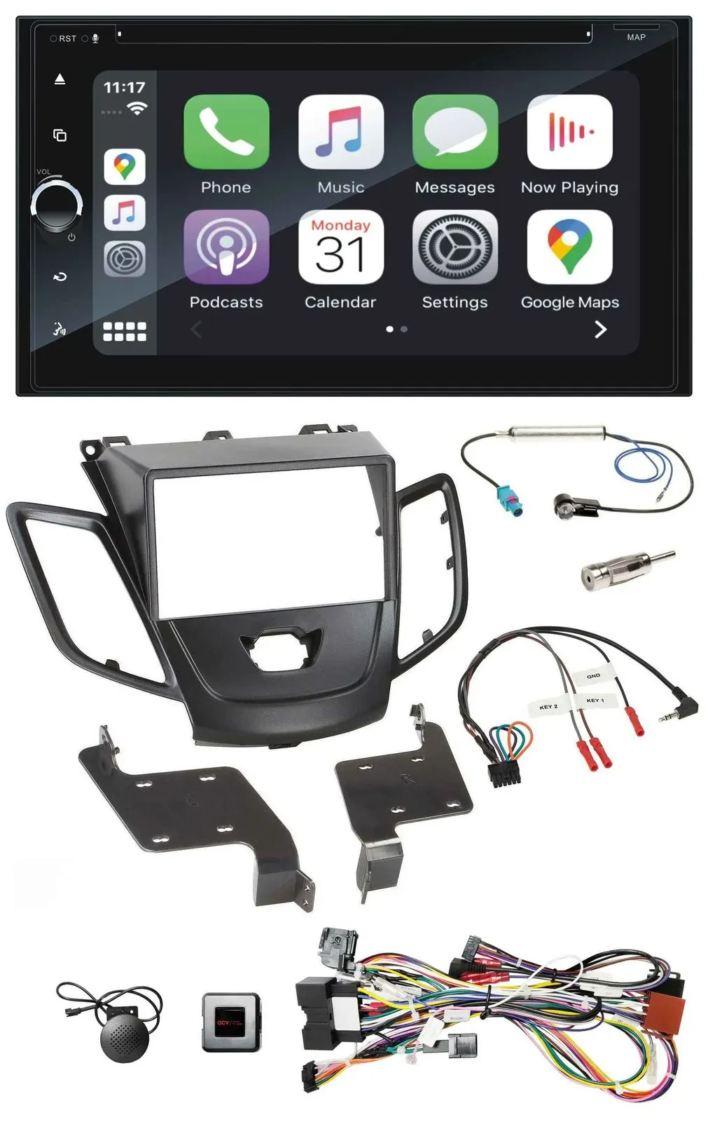 Автомагнитола Blaupunkt 2DIN с USB, DAB, Bluetooth и навигацией TMC для Ford Fiesta 2008–2010