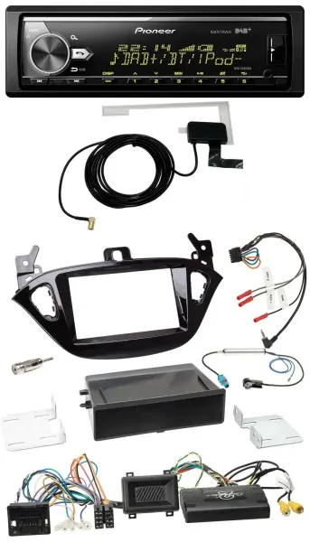 Pioneer Bluetooth DAB USB Lenkrad Autoradio für Opel Adam Corsa E ab 2013 PDC