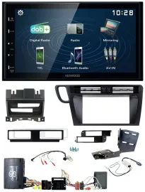 Kenwood 2DIN Bluetooth Lenkrad USB DAB Autoradio für Audi Q5 8R Infoadapter Akti