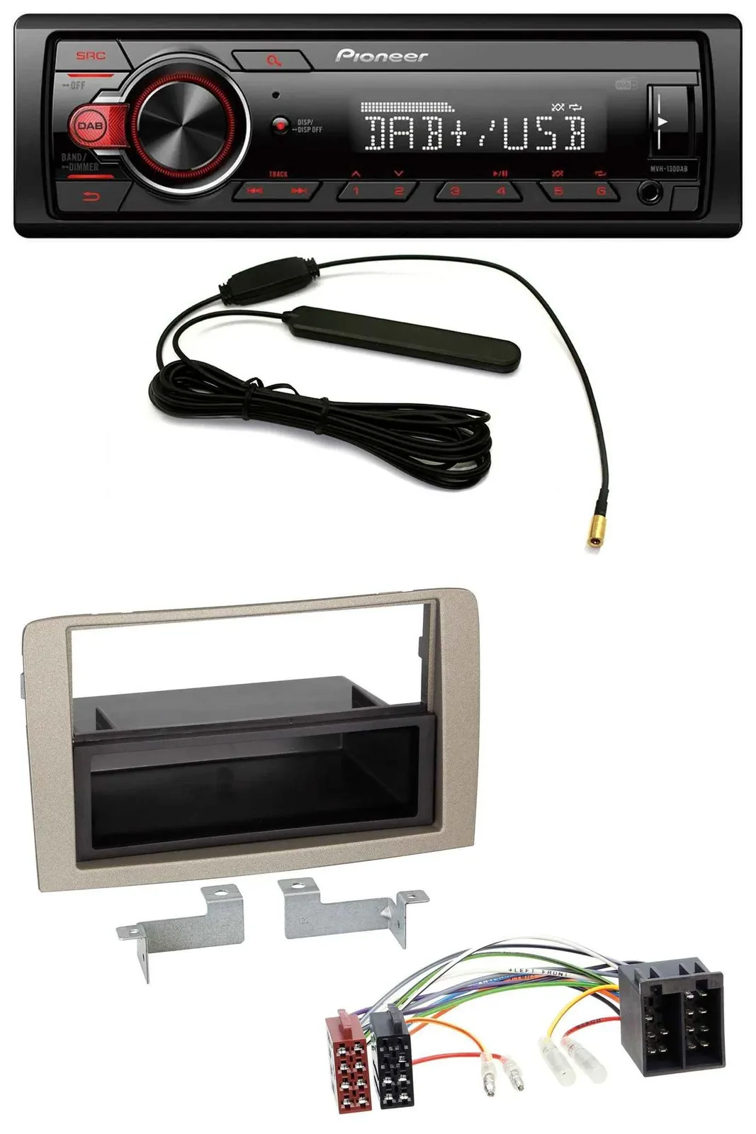 Автомагнитола для Lancia Musa (с 2005) Pioneer 1 DIN, DAB, MP3, USB, AUX