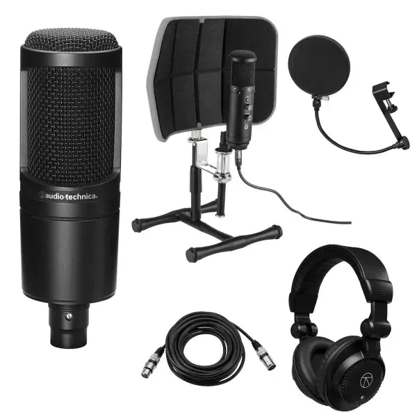 Audio-Technica AT2020 Microphone with Desktop Recording Setup Kit #AT2020 K2